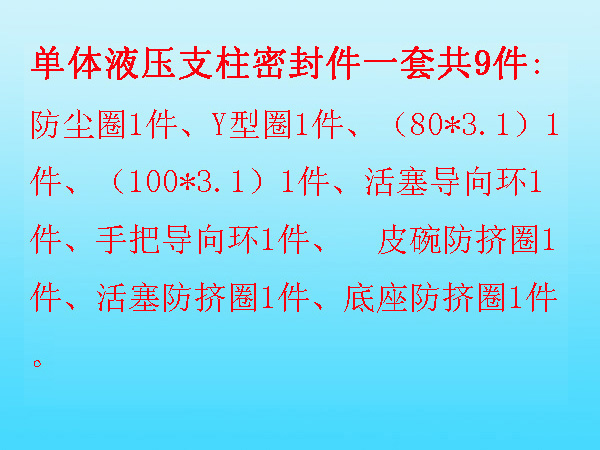 單體液壓支柱密封件